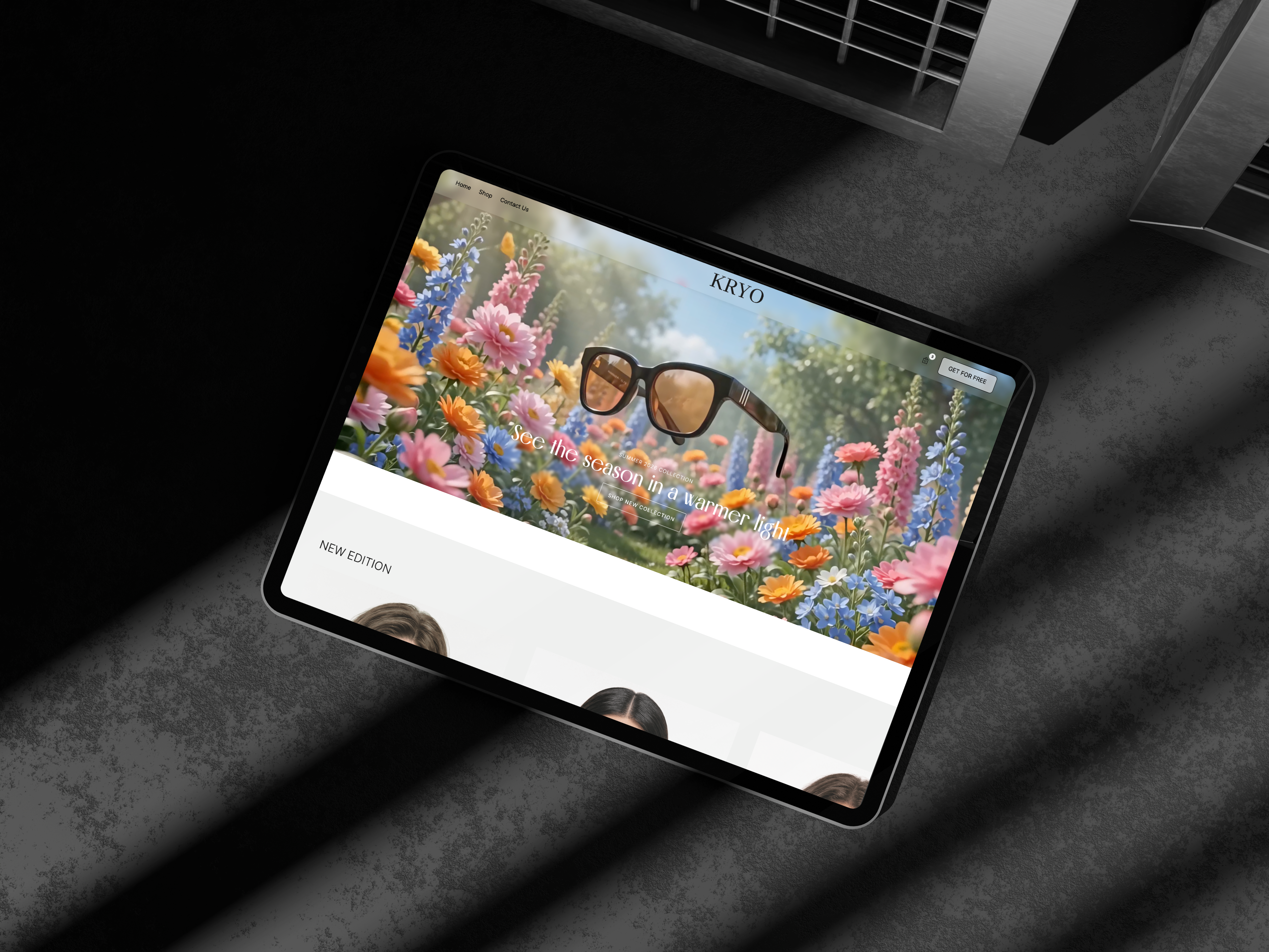 Sunglasses company landing page